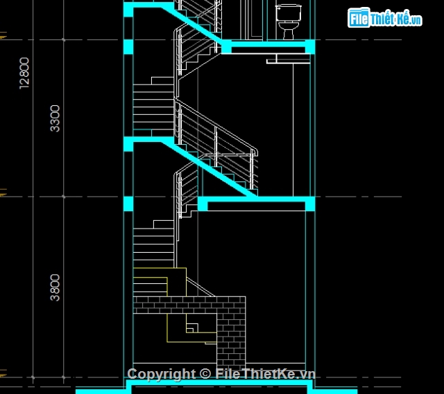 Bản vẽ,Bản vẽ nhà phố,Bản vẽ autocad,nhà phố 4 x 18.5m